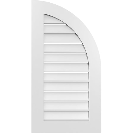 Quarter Round Top Right Surface Mount PVC Gable Vent W/ 3-1/2W X 1P Standard Frame, 20W X 38H